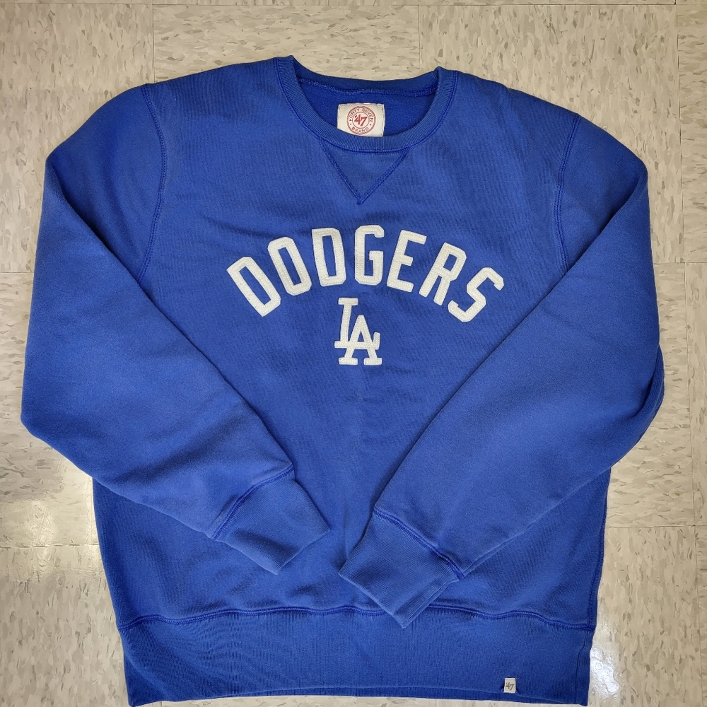 '47 Los Angeles Dodgers XLarge Blue MLB Crewneck Sweater Pullover